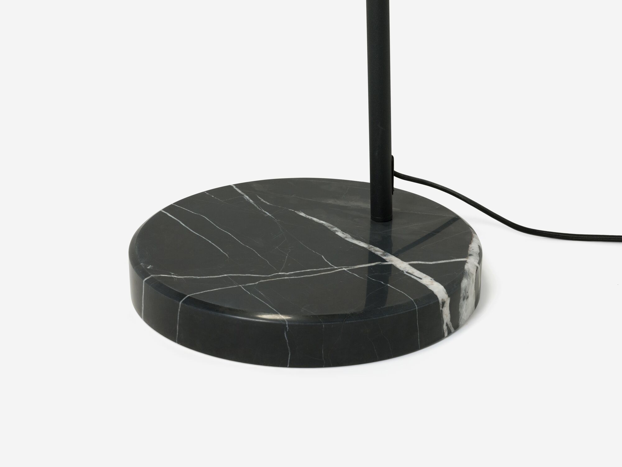 Arc floor lamp base detail view